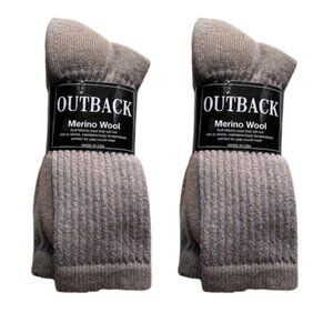 4 Pair Cabela's Outback Merino Wool Blend Men's Boot Socks Size 10-13 USA Made